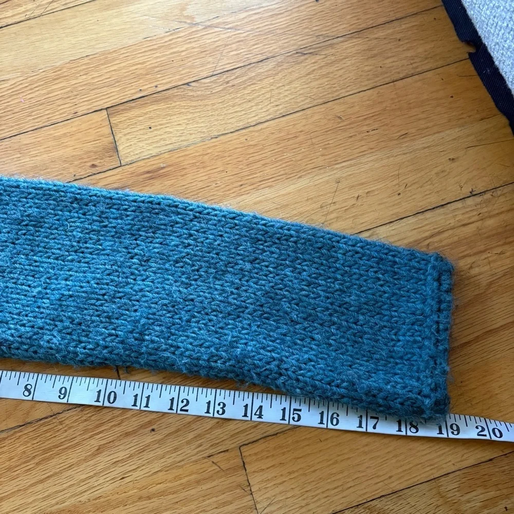 Elsamanda Dusty Teal Tie Front Cardigan Size Medium